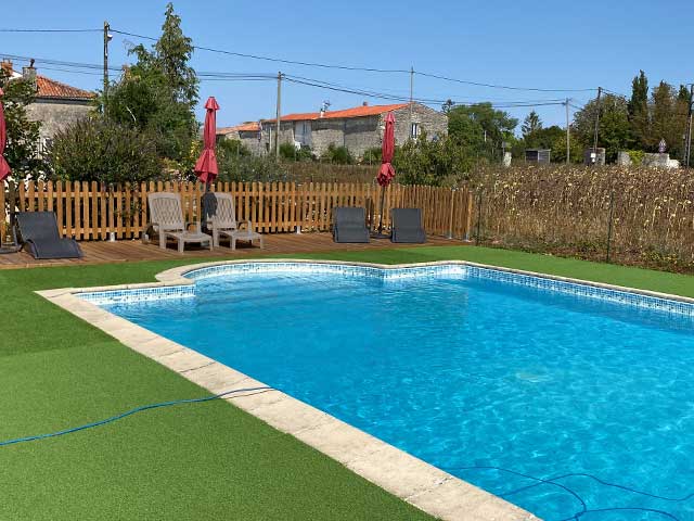 clear blue water of holiday home swimming pool in france