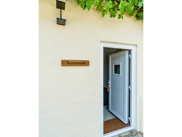 open doorway to the holiday accommodation 'Tournesols'